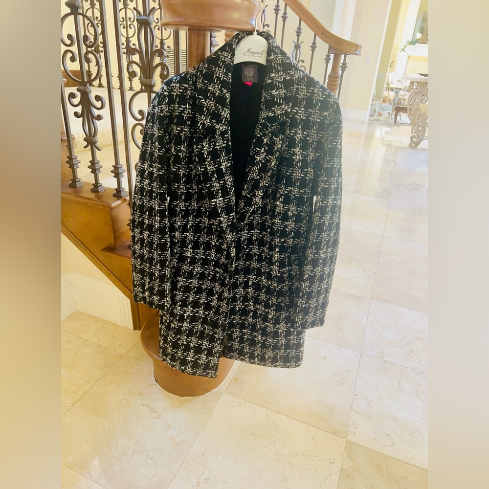 New Vince Camuto Black and White Checkered Blazer